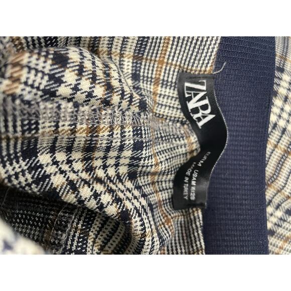 Zara plaid dress pants jogger waist w/ pockets women's size medium - NWT - Picture 5 of 5